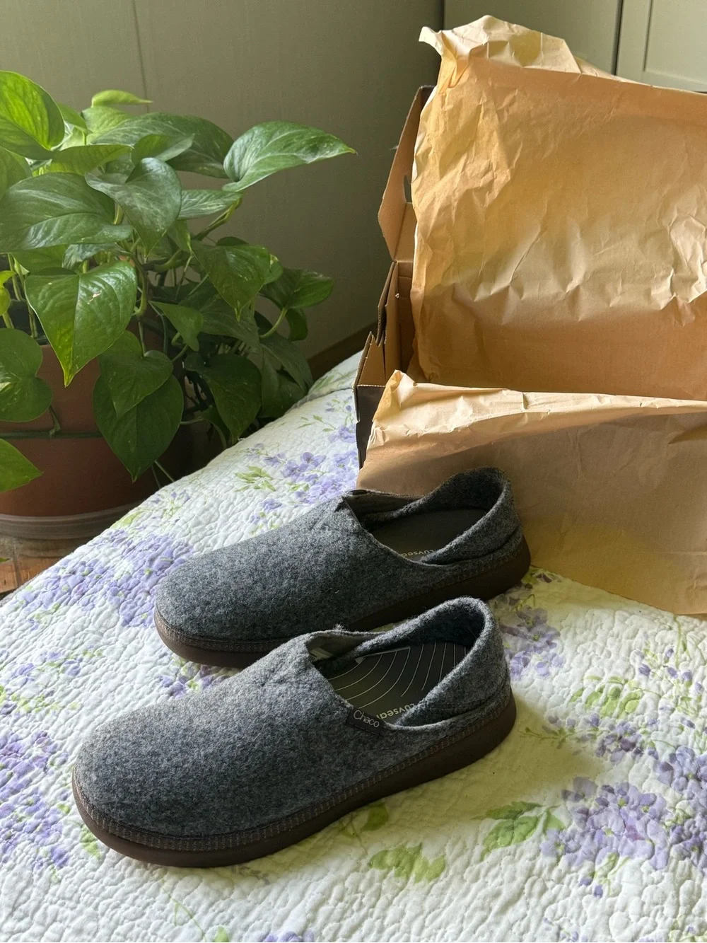 Chaco Gray Wool-Blend Slip-On Loafers